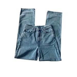 Weekday Rowe Jeans 27/32 Extra High Waist Straight Leg Light Wash NWT